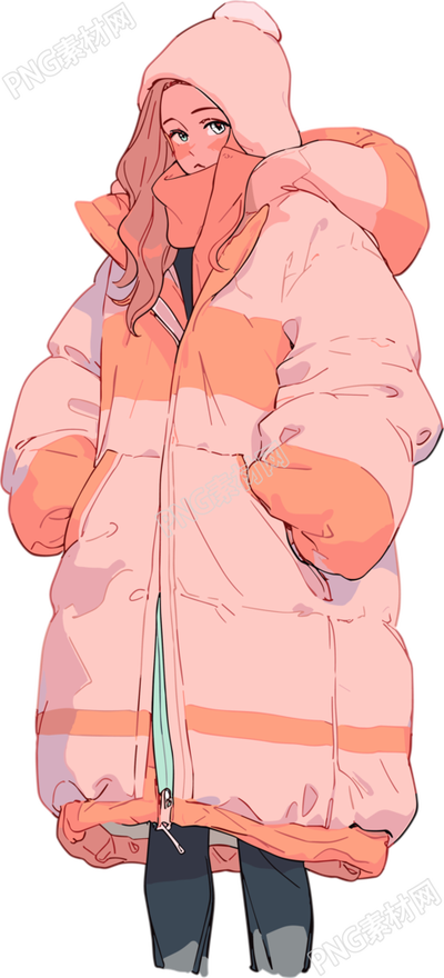 冬季羽絨服女孩PNG圖形設(shè)計(jì)素材