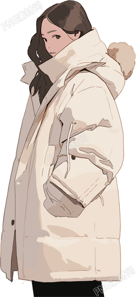 冬季羽绒服女孩商用插图