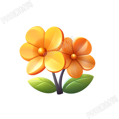 3D花卉卡通風(fēng)格插圖