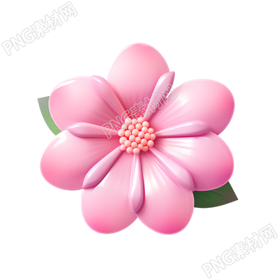 3D花卉透明背景插圖