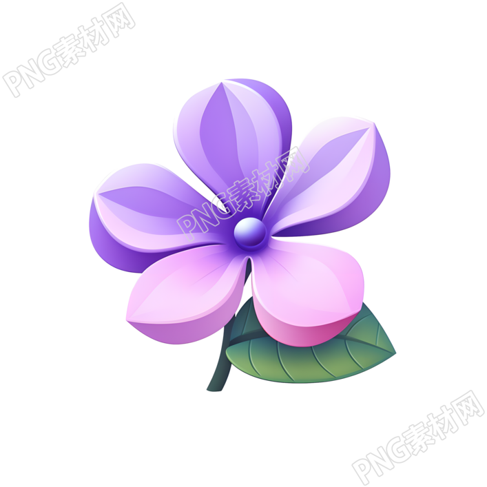 3D花卉紫色渐变素材