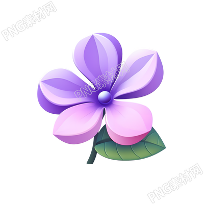 3D花卉紫色漸變素材