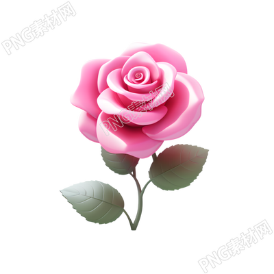 3D玫瑰花PNG高清圖標(biāo)素材