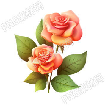 3D玫瑰花图标素材