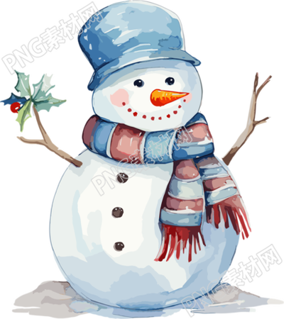 圣誕小雪人簡(jiǎn)約水彩插畫(huà)