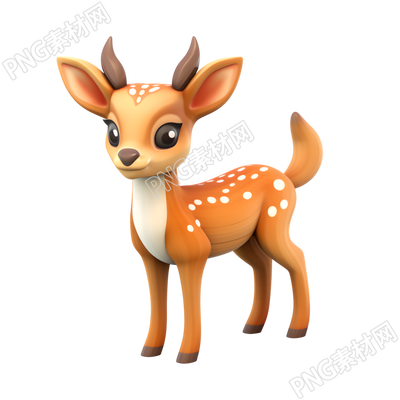 立體卡通梅花鹿3D圖標(biāo)素材