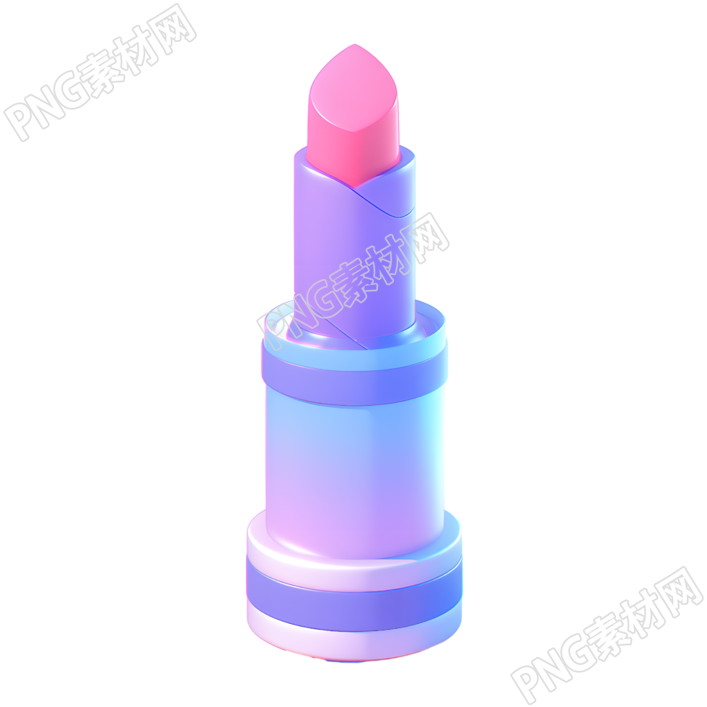 3D口红蓝紫色透明背景素材
