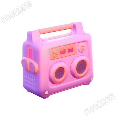 3D音響卡通可愛立體圖標(biāo)插畫