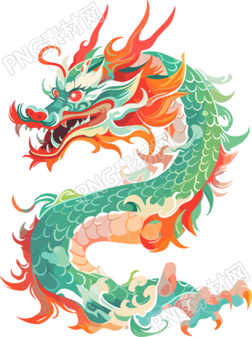 中國(guó)龍傳統(tǒng)民俗表演插圖