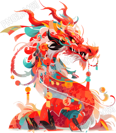 中國(guó)龍年畫插畫設(shè)計(jì)元素