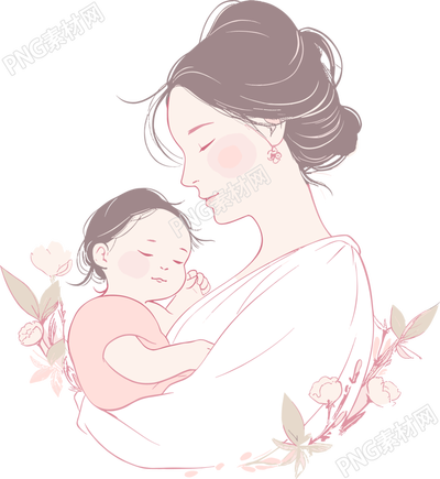母親節(jié)母親和嬰兒插圖