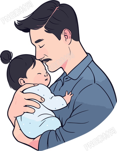 父親節(jié)中國風(fēng)父子插畫