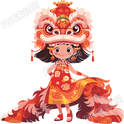 舞獅創(chuàng)意設(shè)計(jì)插畫