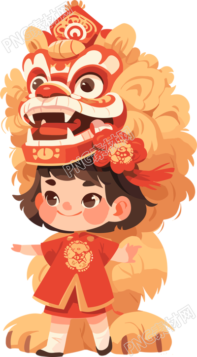 舞獅創(chuàng)意插圖設(shè)計(jì)