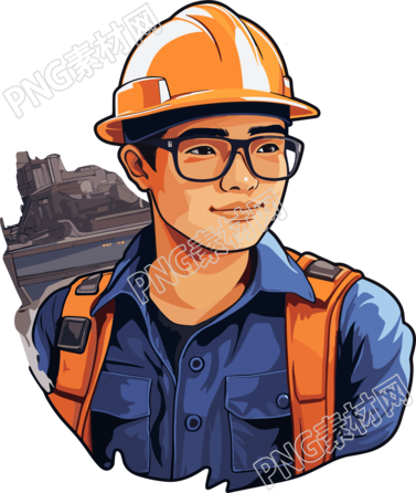 眼鏡工人明亮色彩插畫