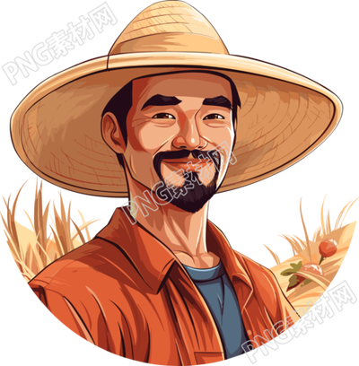 農(nóng)民透明背景插畫