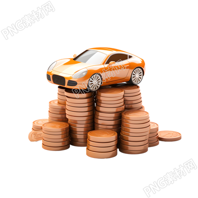 3D金幣汽車透明背景素材