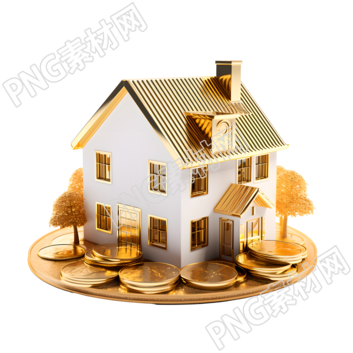 3D金幣房屋圖案素材