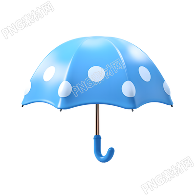 雨傘可愛(ài)3D圖標(biāo)插圖