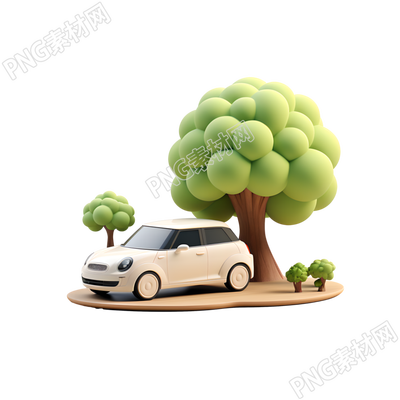 3D環(huán)保汽車高清透明背景素材