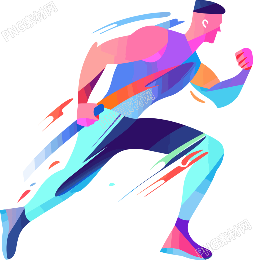 运动男生简约插画设计元素