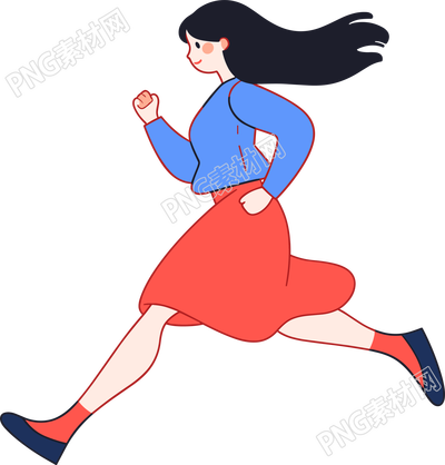 運動女孩插畫PNG素材