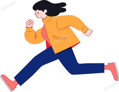 運動女孩卡通圖案素材