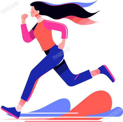 運動女孩簡潔風格插圖