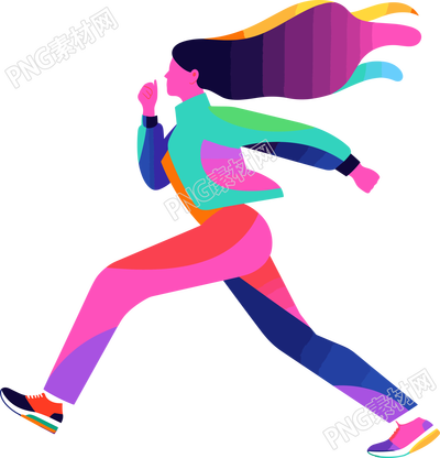 運動女孩卡通插畫設計元素