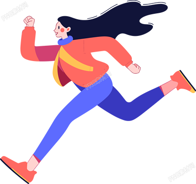 運動女孩簡潔風格卡通插畫設計