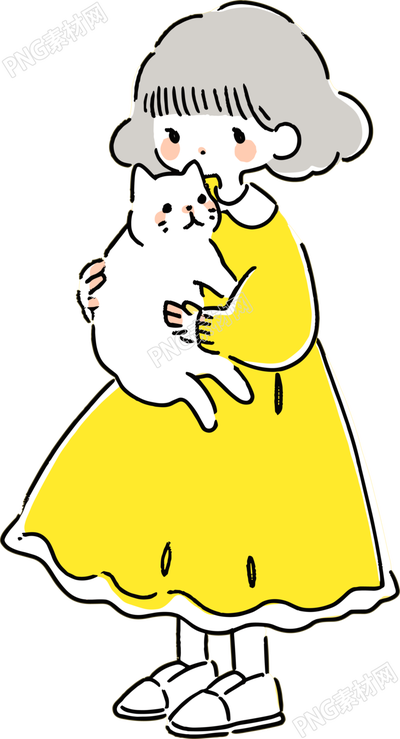 卡通小女孩可愛連衣裙插畫