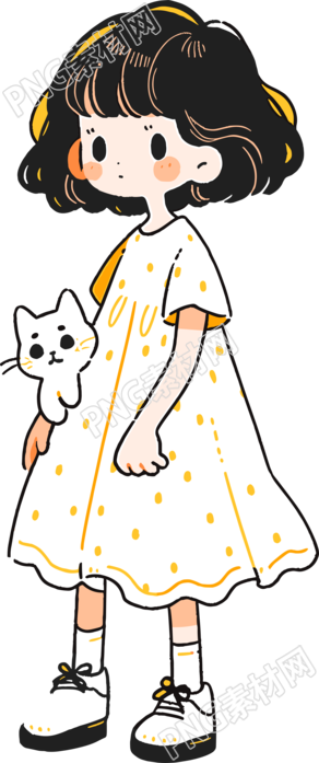 卡通小女孩Q版插畫素材