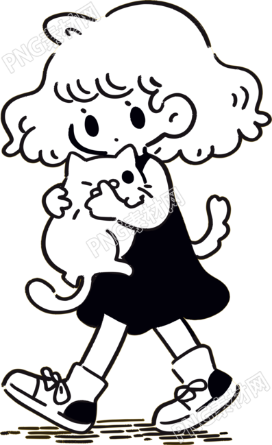 卡通小女孩PNG透明背景素材