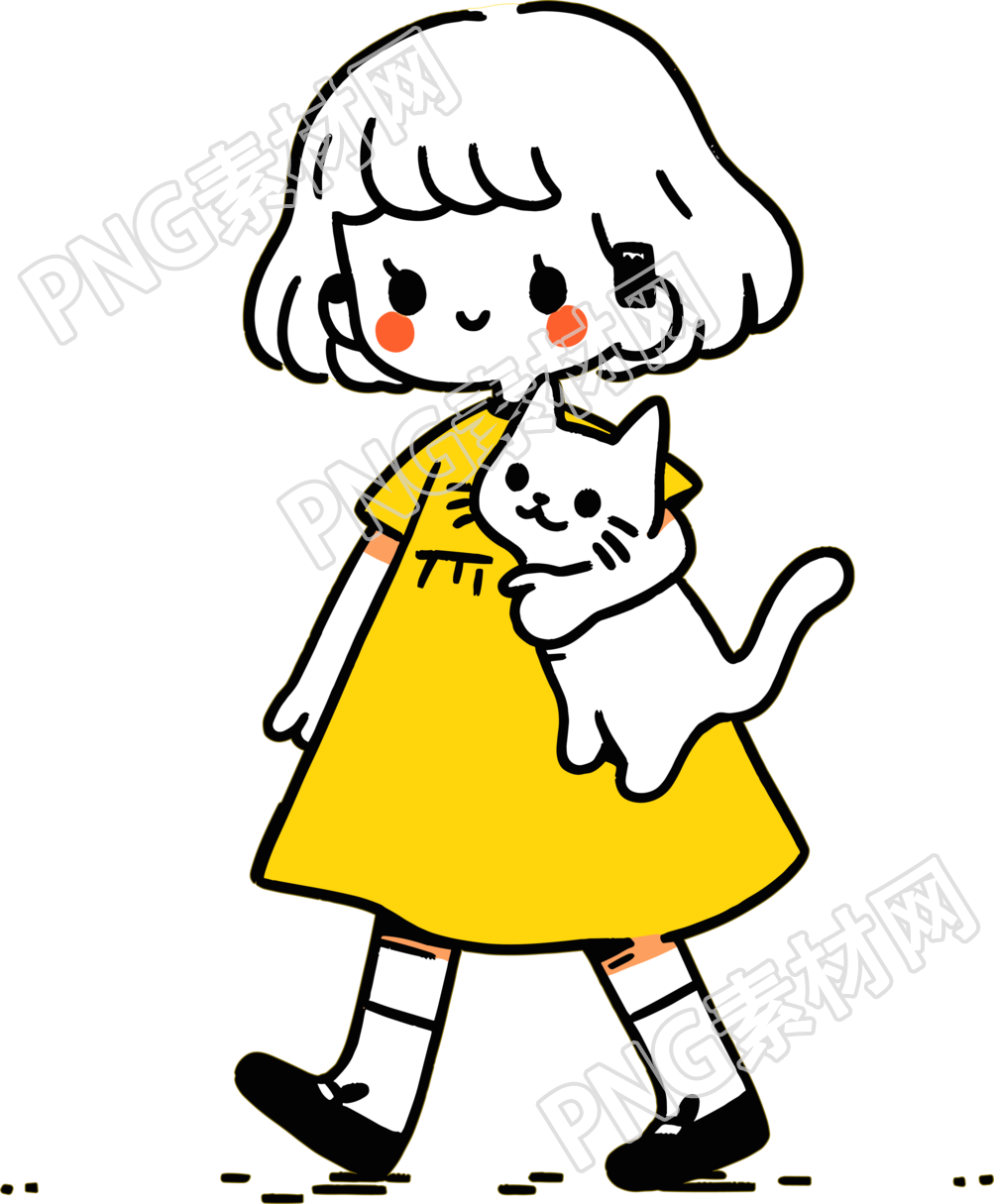 卡通小女孩插画素材