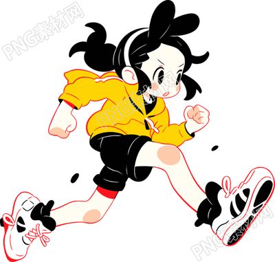 運(yùn)動(dòng)裝女孩卡通PNG素材