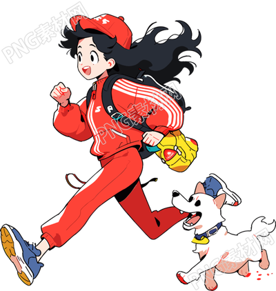 運(yùn)動(dòng)裝女孩透明PNG素材