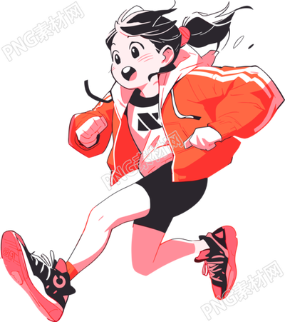 運(yùn)動(dòng)裝女孩卡通圖案插畫