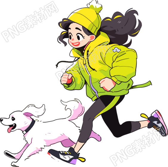 运动装女孩插画