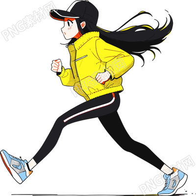 運(yùn)動(dòng)女孩PNG透明背景插圖