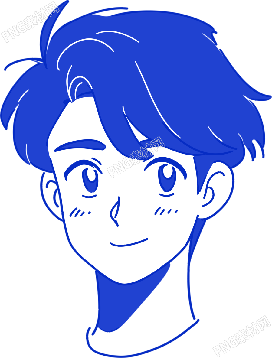 可爱卡通男孩线条设计插图