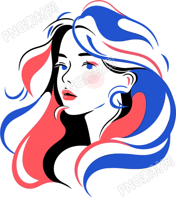 卡通女孩简笔画插图