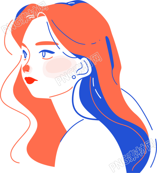 卡通女孩线条描绘素材