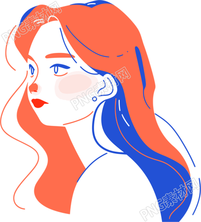 卡通女孩線條描繪素材