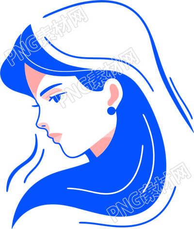卡通女孩線條素描插圖