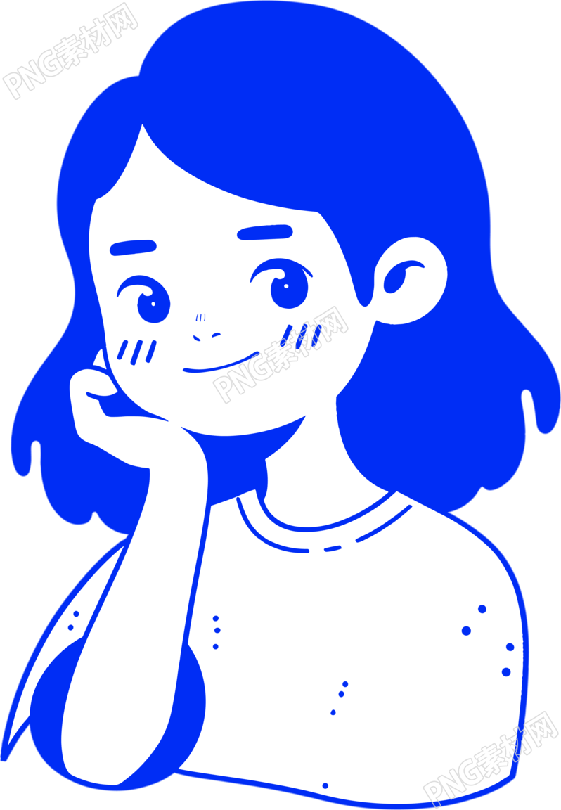 可爱卡通女孩图标素材
