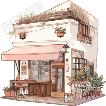 咖啡店手繪插圖