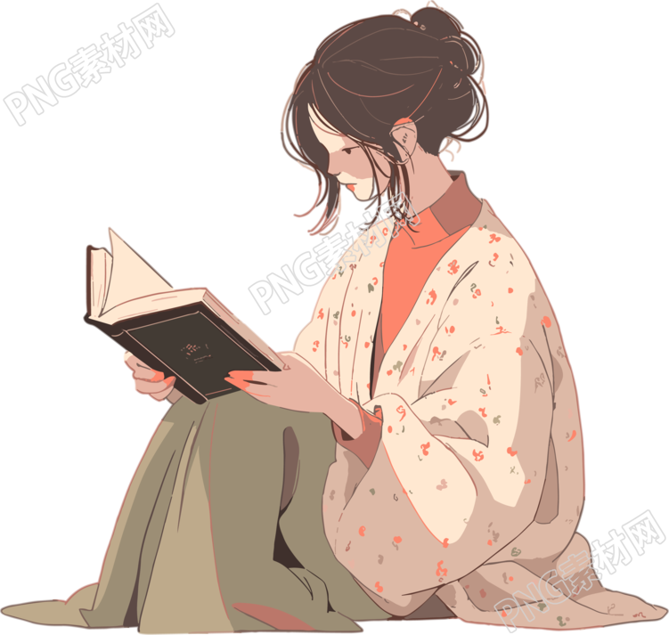 读书女孩创意设计素材