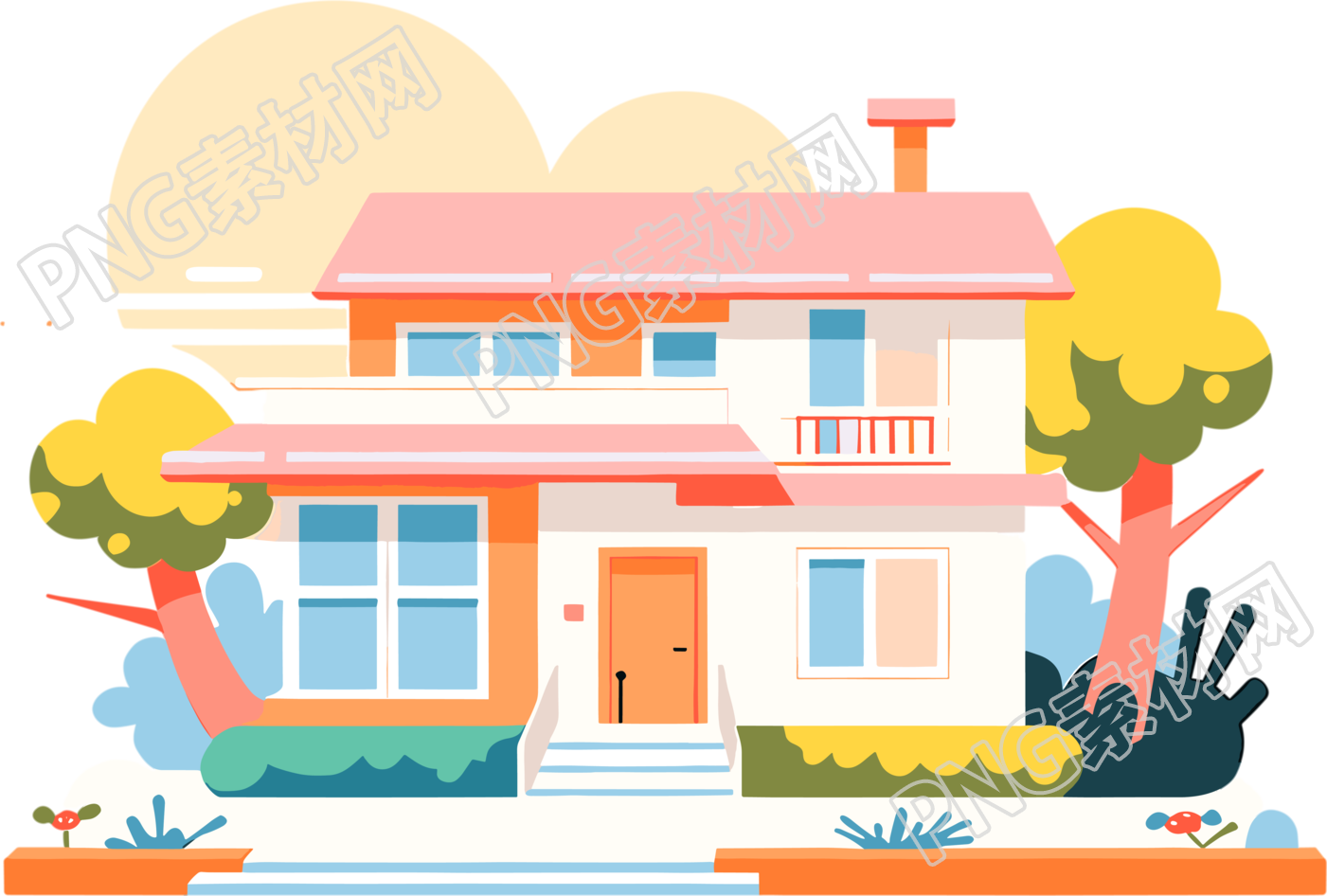 彩色房屋创意设计图形素材