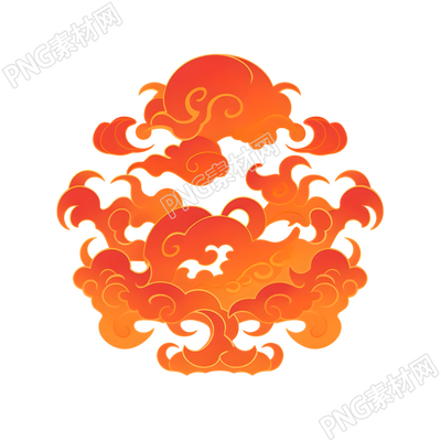 紅色祥云可商用素材