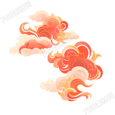 紅色祥云視覺創(chuàng)意插畫